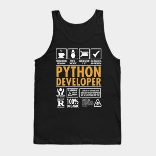 Python Developer Programmer Funny Coder's Tank Top